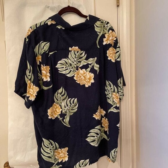 Kalaheo Mens Hawaiian Shirt Multicolor Blue Floral Pocket Button Spread Collar L - Picture 2 of 4